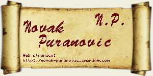 Novak Puranović vizit kartica
